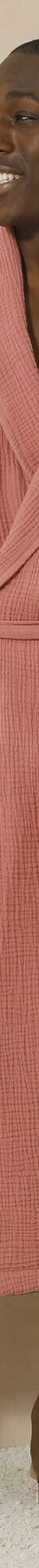 Peignoir uni en triple gaze de coton  (bois de rose) Peignoir uni en triple gaze de coton  (bois de rose)